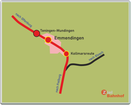 Emmendingen Teningen-Mundingen Kollmarsreute nach Freiburg nach Offenburg nach Elzach